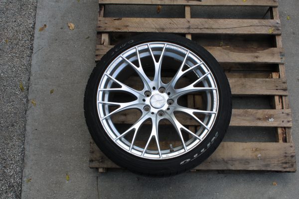 UNIVERSAL WEDSPORT SA20R RIM WHEEL & NITTO TIRE 19X9.5 +38 SILVER 5X114 #2
