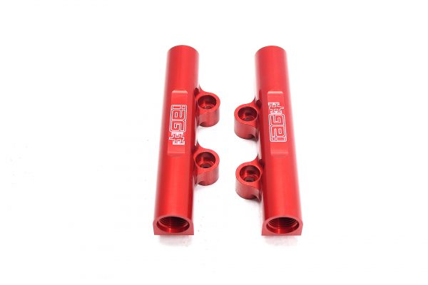 02-14 SUBARU WRX, 07-20 STI, 08-12 LGT, 06-13 FXT IAG PERFORMANCE RED V3 TOP FEED FUEL RAILS - Image 3