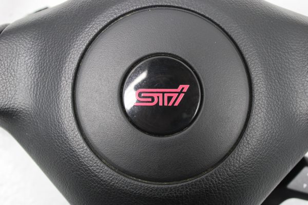 2005-2007 SUBARU WRX STI STEERING WHEEL & HORN ASSEMBLY RED STITCHED OEM EJ257 - Image 10