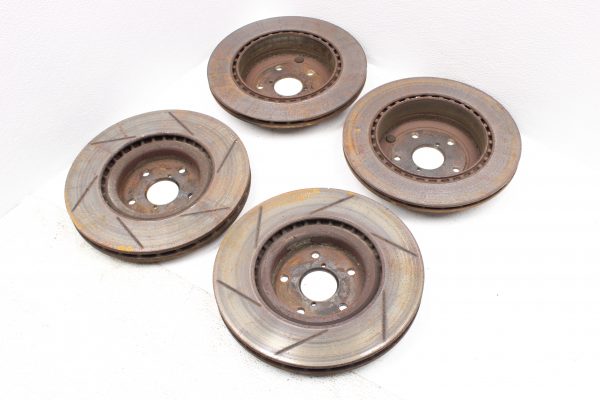 2008-2017 SUBARU WRX STI STOP TECH SLOTTED FRONT AND REAR ROTORS SET 5X114