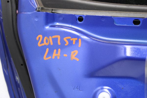 2015-2020 SUBARU WRX & STI REAR LH DOOR ASSEMBLY DRIVERS SIDE WORLD RALLY BLUE - Image 10