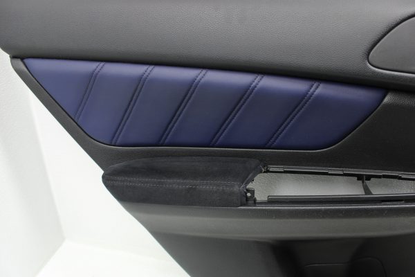 2015 SUBARU WRX STI LAUNCH EDITION FRONT & REAR BLUE LEATHER DOOR PANELS CARDS - Image 9