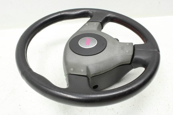 04 2004 SUBARU WRX STI STEERING WHEEL & HORN ASSEMBLY RED STITCHED OEM EJ257 - Image 2