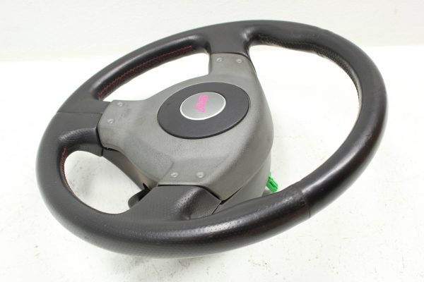 04 2004 SUBARU WRX STI STEERING WHEEL & HORN ASSEMBLY RED STITCHED OEM EJ257 - Image 4