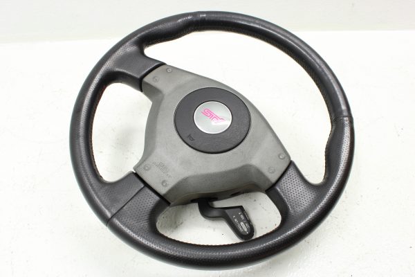 04 2004 SUBARU WRX STI STEERING WHEEL & HORN ASSEMBLY RED STITCHED OEM EJ257 - Image 5