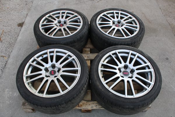 2008-2017 SUBARU WRX STI SILVER ENKEI WHEELS RIMS & TIRES 18X8.5 +55 OEM 5X114