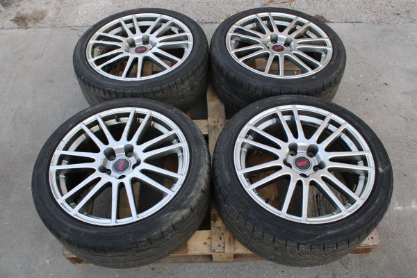 2008-2017 SUBARU WRX STI SILVER ENKEI WHEELS RIMS & TIRES 18X8.5 +55 OEM 5X114 - Image 4