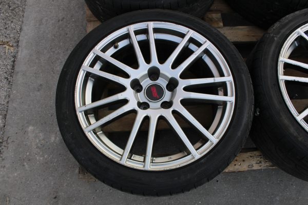2008-2017 SUBARU WRX STI SILVER ENKEI WHEELS RIMS & TIRES 18X8.5 +55 OEM 5X114 - Image 5