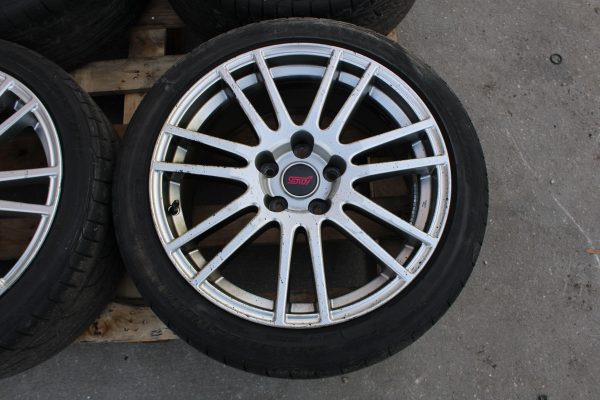 2008-2017 SUBARU WRX STI SILVER ENKEI WHEELS RIMS & TIRES 18X8.5 +55 OEM 5X114 - Image 6