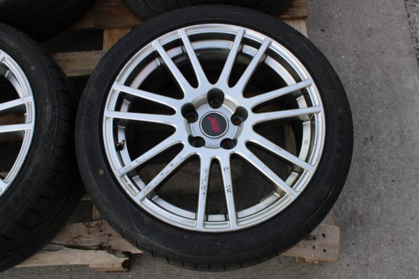 2008-2017 SUBARU WRX STI SILVER ENKEI WHEELS RIMS & TIRES 18X8.5 +55 OEM 5X114 - Image 8