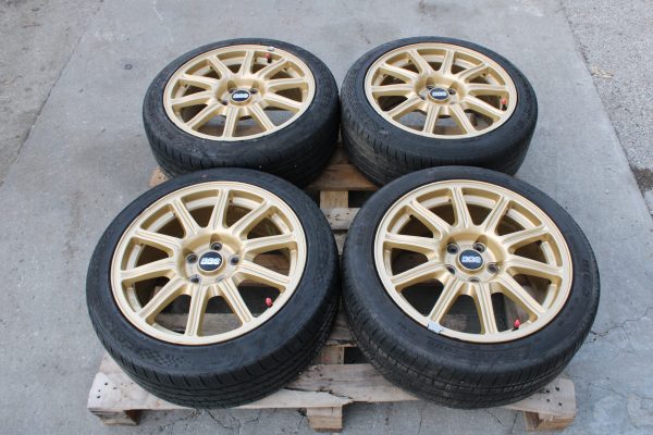 05-07 2005-2007 SUBARU WRX STI GOLD BBS FORGED RIMS WHEELS & TIRES 17X8 5X114