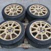 05-07 2005-2007 SUBARU WRX STI GOLD BBS FORGED RIMS WHEELS & TIRES 17X8 5X114 - Image 3