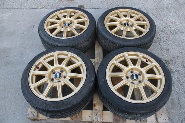 05-07 2005-2007 SUBARU WRX STI GOLD BBS FORGED RIMS WHEELS & TIRES 17X8 5X114 - Image 4