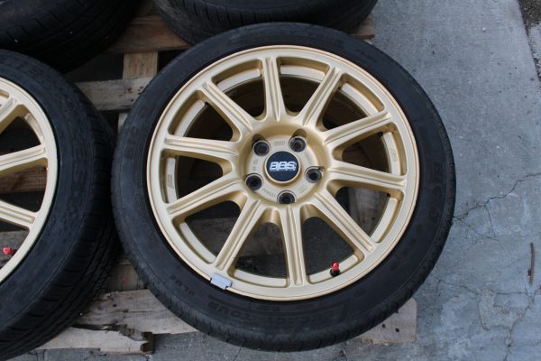 05-07 2005-2007 SUBARU WRX STI GOLD BBS FORGED RIMS WHEELS & TIRES 17X8 5X114 - Image 5