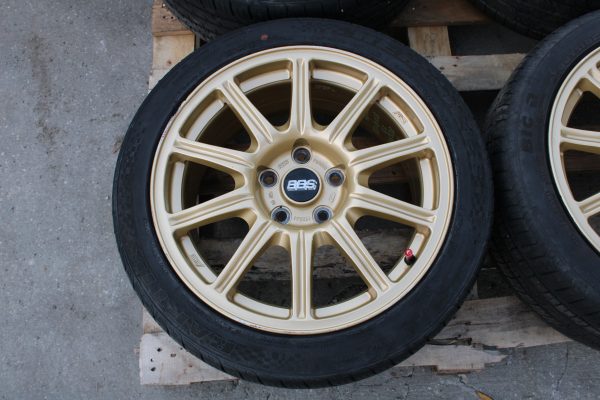 05-07 2005-2007 SUBARU WRX STI GOLD BBS FORGED RIMS WHEELS & TIRES 17X8 5X114 - Image 6