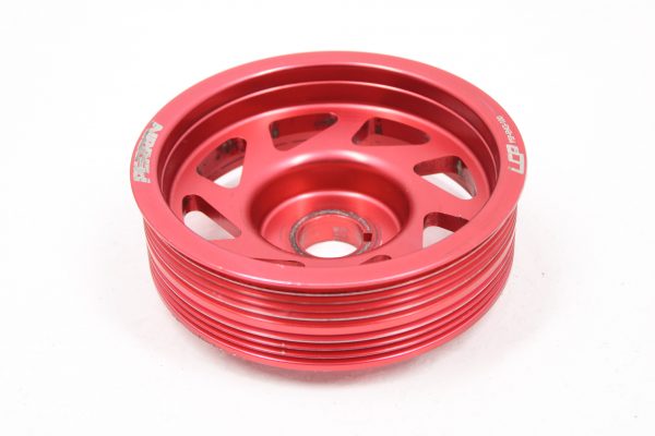 2002-2014 SUBARU WRX & 2004-2021 STI PERRIN LIGHT WEIGHT CRANK PULLEY RED LCP - Image 2
