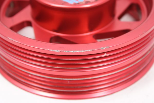 2002-2014 SUBARU WRX & 2004-2021 STI PERRIN LIGHT WEIGHT CRANK PULLEY RED LCP - Image 4