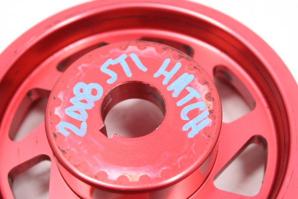 2002-2014 SUBARU WRX & 2004-2021 STI PERRIN LIGHT WEIGHT CRANK PULLEY RED LCP - Image 5