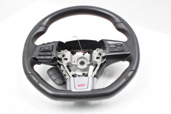 2015-2021 SUBARU WRX STI STEERING WHEEL ASSEMBLY RED STITCHED OEM