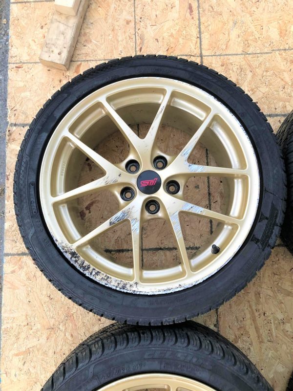 2015 SUBARU WRX STI LAUNCH EDITION FORGED BBS GOLD 18" WHEELS RIMS & TIRES 5X114 - Image 5