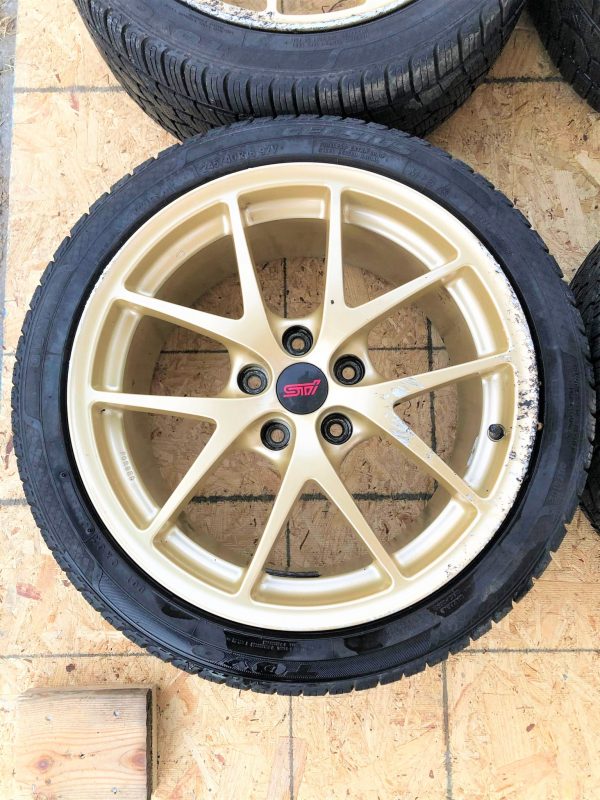 2015 SUBARU WRX STI LAUNCH EDITION FORGED BBS GOLD 18" WHEELS RIMS & TIRES 5X114 - Image 4