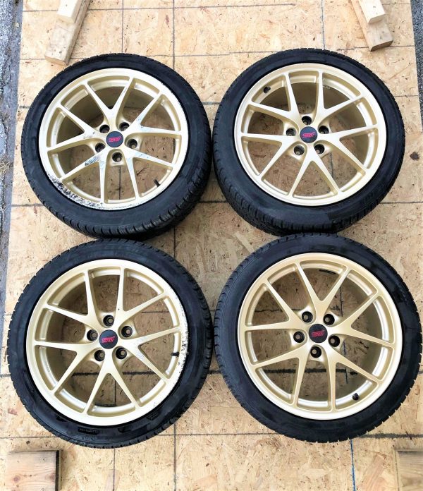 2015 SUBARU WRX STI LAUNCH EDITION FORGED BBS GOLD 18" WHEELS RIMS & TIRES 5X114