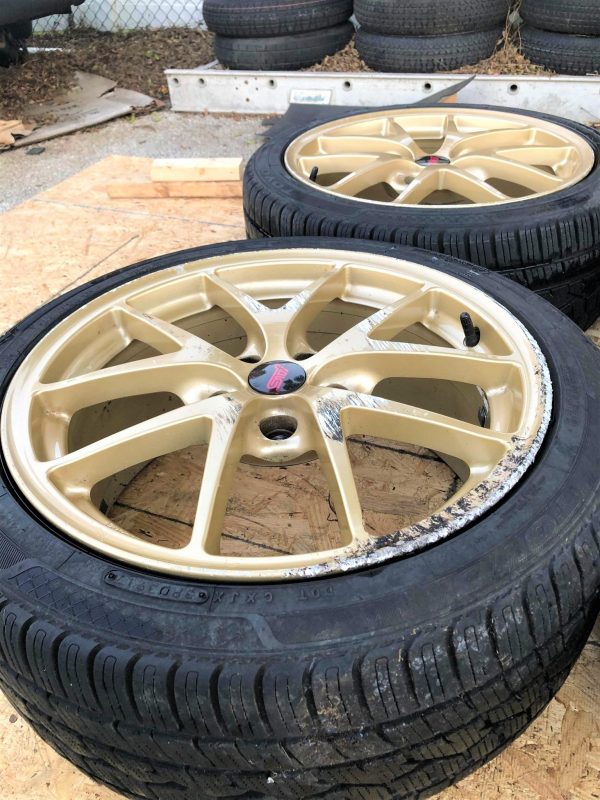 2015 SUBARU WRX STI LAUNCH EDITION FORGED BBS GOLD 18" WHEELS RIMS & TIRES 5X114 - Image 9