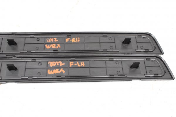 2008-2014 SUBARU IMPREZA WRX FRONT DOOR SILL KICK PLATE PANELS BLACK SET OEM - Image 5