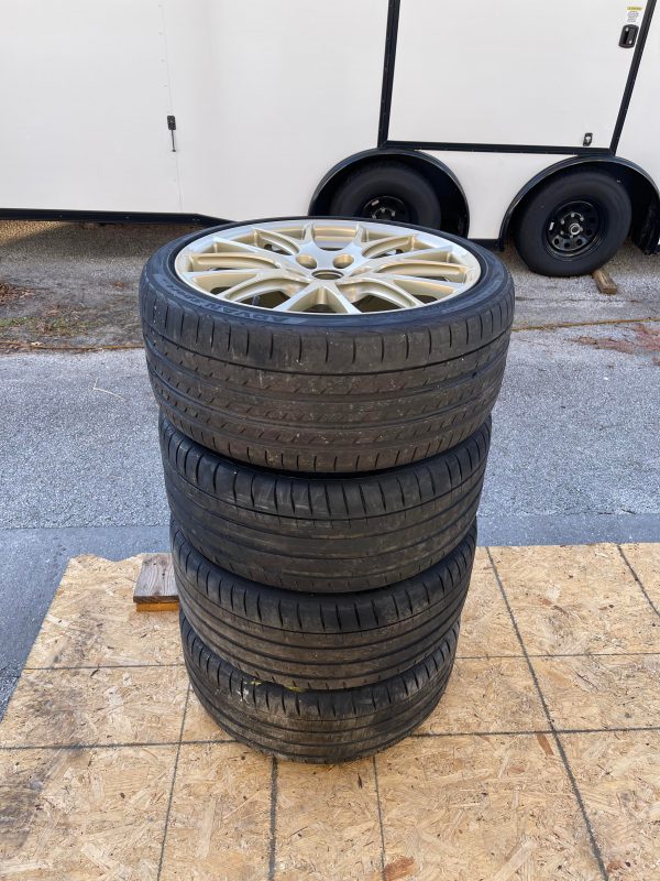 2018 SUBARU WRX STI TYPE RA GOLD FORGED BBS WHEELS RIMS & TIRES 19X8.5 +55 5X114 - Image 12