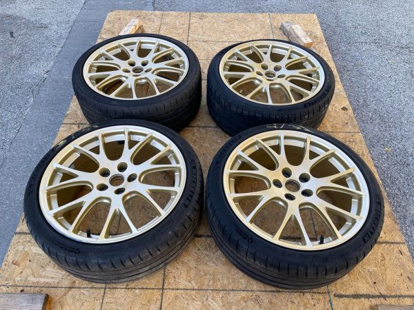 2018 SUBARU WRX STI TYPE RA GOLD FORGED BBS WHEELS RIMS & TIRES 19X8.5 +55 5X114 - Image 2