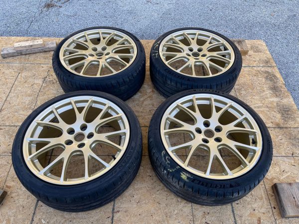 2018 SUBARU WRX STI TYPE RA GOLD FORGED BBS WHEELS RIMS & TIRES 19X8.5 +55 5X114 - Image 3