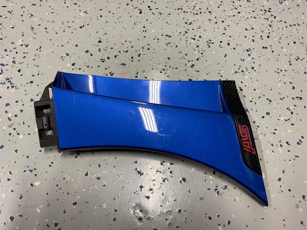 2018 SUBARU WRX STI TYPE RA RH FENDER GARNISH TRIM WRB BLUE PASSENGERS SIDE OEM - Image 2