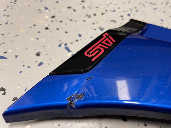 2018 SUBARU WRX STI TYPE RA LH FENDER GARNISH TRIM WRB BLUE DRIVERS SIDE OEM - Image 3