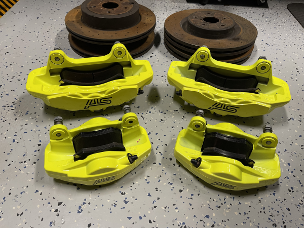 2018-2021 SUBARU WRX STI 6 POT FRONT & REAR BREMBO BRAKE CALIPERS KIT 24K MILES - Image 4