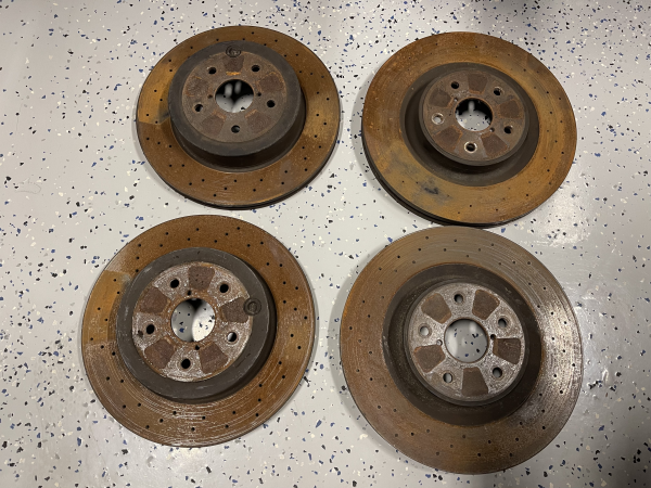 2018-2021 SUBARU WRX STI 6 POT FRONT & REAR BREMBO BRAKE CALIPERS KIT 24K MILES - Image 12