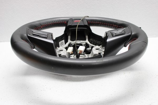 2015-2021 SUBARU WRX STI STEERING WHEEL ASSEMBLY LEATHER RED STITCHED OEM - Image 3