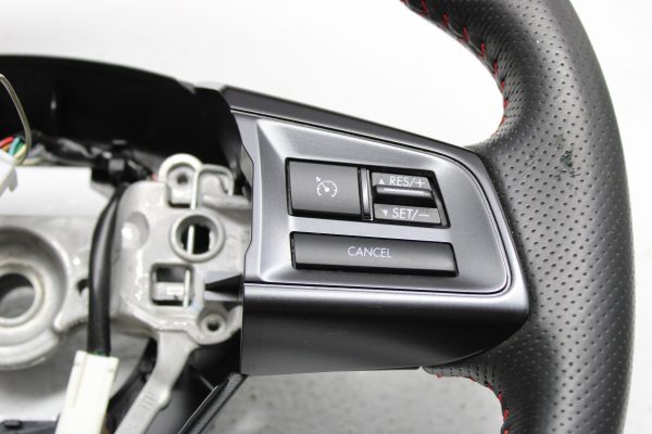 2015-2021 SUBARU WRX STI STEERING WHEEL ASSEMBLY LEATHER RED STITCHED OEM - Image 5