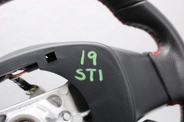 2015-2021 SUBARU WRX STI STEERING WHEEL ASSEMBLY LEATHER RED STITCHED OEM - Image 12