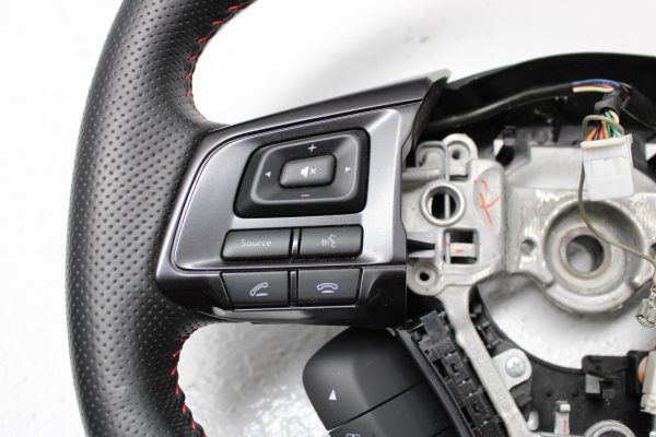 2015-2021 SUBARU WRX STI STEERING WHEEL ASSEMBLY LEATHER RED STITCHED OEM - Image 4