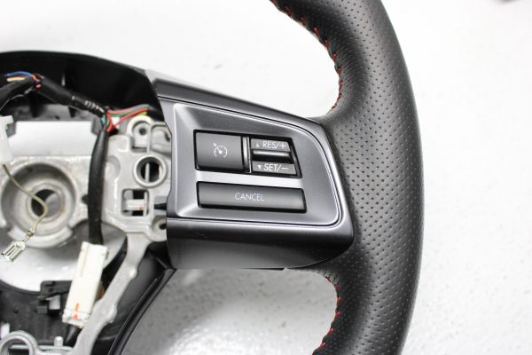 2015-2021 SUBARU WRX STI STEERING WHEEL ASSEMBLY LEATHER RED STITCHED OEM - Image 5