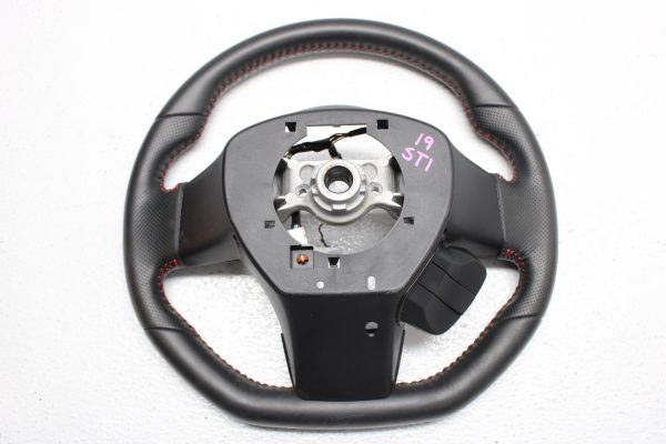 2015-2021 SUBARU WRX STI STEERING WHEEL ASSEMBLY LEATHER RED STITCHED OEM - Image 9