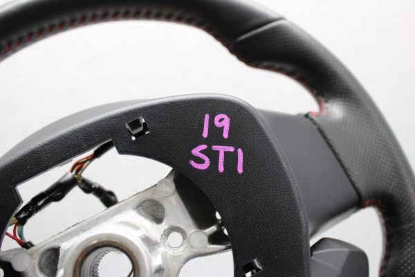 2015-2021 SUBARU WRX STI STEERING WHEEL ASSEMBLY LEATHER RED STITCHED OEM - Image 11