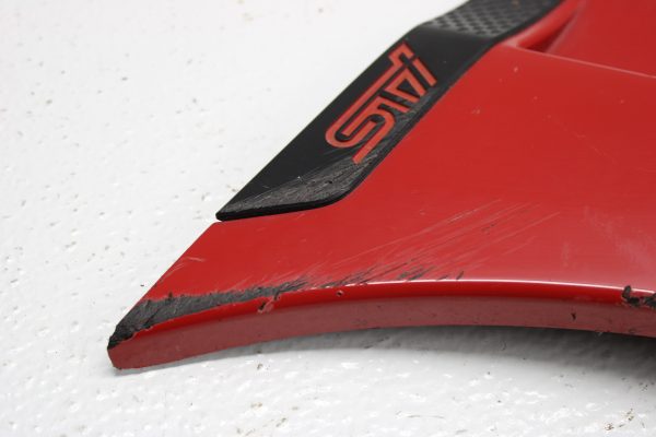 2015-2021 SUBARU WRX STI LH DRIVER SIDE FENDER GARNISH RED OEM - Image 7