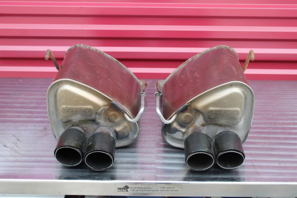 2011-2014 SUBARU WRX & STI AXLE BACK EXHAUST MUFFLERS LH/RH SET OEM CARBON TIPS