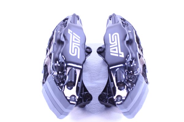 2008-2017 SUBARU WRX STI 4 POT BLACK FRONT BREMBO BRAKE CALIPERS LH/RH OEM - Image 2