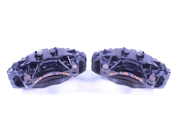 2008-2017 SUBARU WRX STI 4 POT BLACK FRONT BREMBO BRAKE CALIPERS LH/RH OEM - Image 5