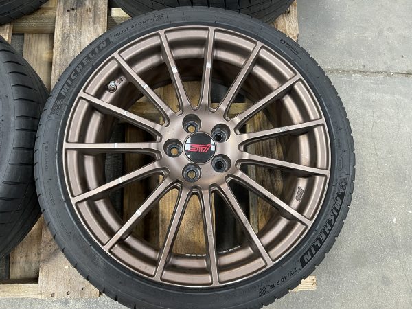 2020 SUBARU BRZ TS MATTE BRONZE STI WHEELS RIMS & TIRES OEM 5X100 18X7.5 +48 - Image 6