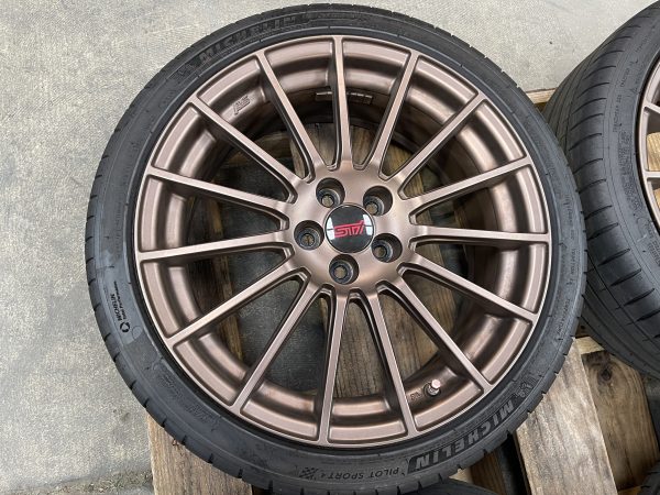 2020 SUBARU BRZ TS MATTE BRONZE STI WHEELS RIMS & TIRES OEM 5X100 18X7.5 +48 - Image 7