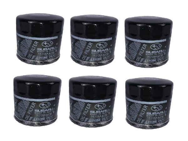 2002-2014 SUBARU WRX & 2004-2021 STI JDM TOKYO ROKI BLACK ENGINE OIL FILTER OEM 15208AA100 (6 QTY)