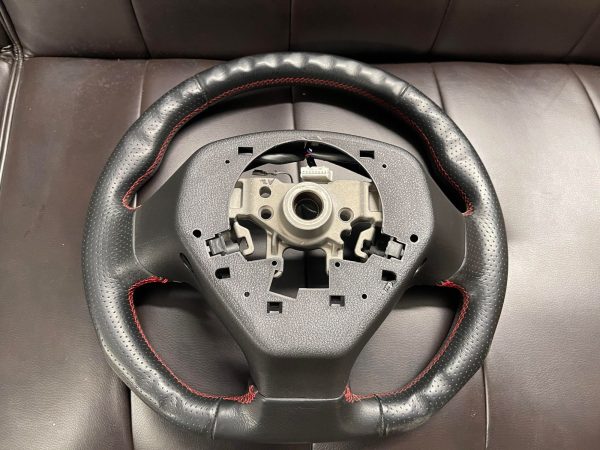 2008-2014 SUBARU WRX & STI GT SPEC D-SHAPED LEATHER STEERING WHEEL RED STITCHED - Image 12